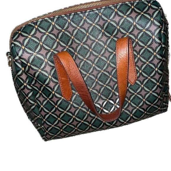 Fossil Handbags - Fossil Sydney Geometric Multicolor Satchel Handbag